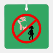 Pointe Shoes Warning Sea Green Ornament Aus Metall (Vorderseite)