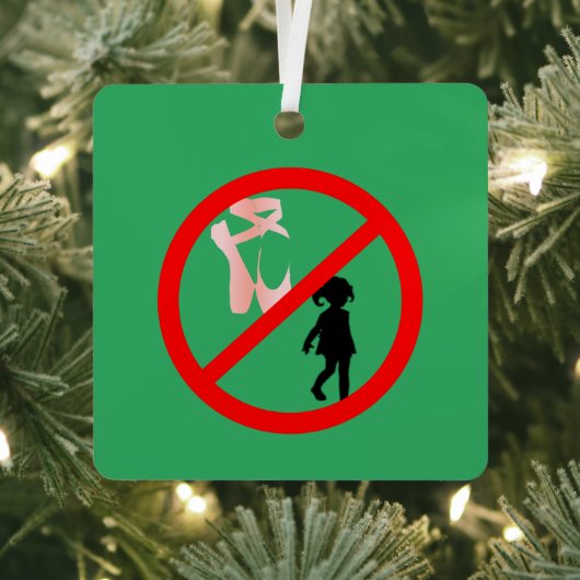 Pointe Shoes Warning Sea Green Ornament Aus Metall (InSitu)