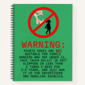 Pointe Shoes Warning Sea Green Personalisiert Notizblock (Vorderseite)