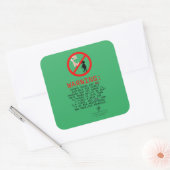 Pointe Shoes Warning Sea Green Quadratischer Aufkleber (Umschlag)