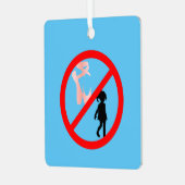 Pointe Shoes warning Sky Blue Ornament Aus Metall (Vorderseite links)