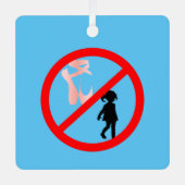 Pointe Shoes warning Sky Blue Ornament Aus Metall (Vorderseite)