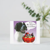 Pointer (blk) Halloween Candy Postkarte (Stehend Vorderseite)