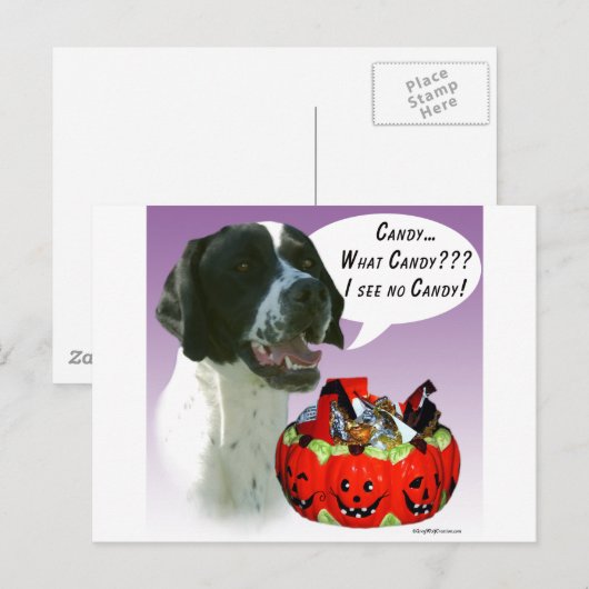 Pointer (blk) Halloween Candy Postkarte (Vorne/Hinten)