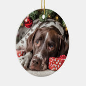 Pointer Christmas Keramik Ornament (Rechts)