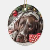 Pointer Christmas Keramik Ornament (Links)