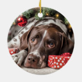 Pointer Christmas Keramik Ornament (Hinten)