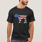 Pointer Dog, 4. Juli, Retro USA American Flag T-Shirt (Vorderseite)