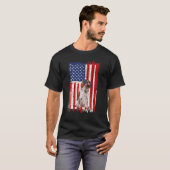 Pointer Dog American Flag Patriotic Independence 4 T-Shirt (Vorne ganz)