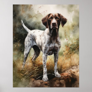 Pointer Dog Art Print Poster