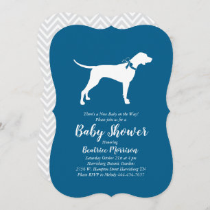 Pointer Dog Baby Dusche Blue Blue Einladung