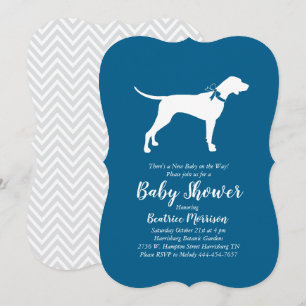 Pointer Dog Baby Shower Boy Blue Einladung