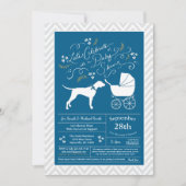 Pointer Dog Baby Shower Boy Blue Einladung (Vorderseite)