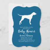 Pointer Dog Baby Shower Boy Blue Einladung (Vorderseite)