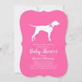 Pointer Dog Baby Shower Girl Pink Einladung (Vorderseite)