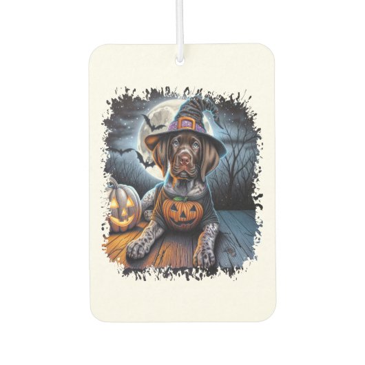 Pointer Dog Halloween Square Autolufterfrischer (Vorderseite)