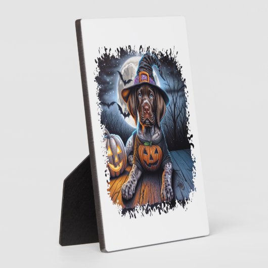 Pointer Dog Halloween Square Fotoplatte (Seite)