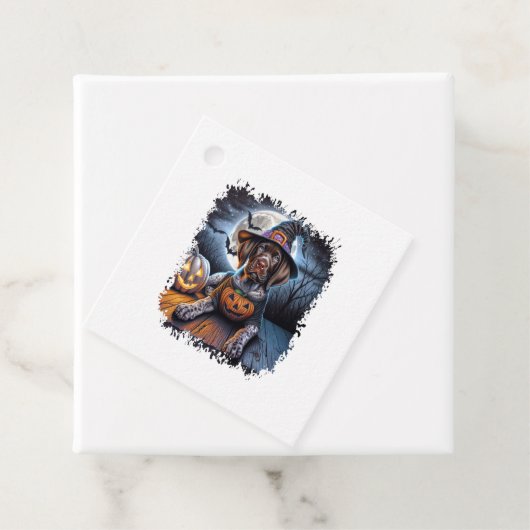 Pointer Dog Halloween Square Geschenkanhänger (Beispiel)