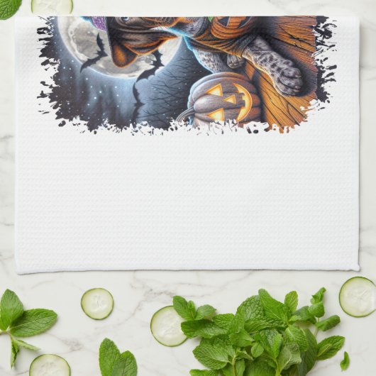 Pointer Dog Halloween Square Geschirrtuch (Gefaltet)