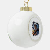 Pointer Dog Halloween Square Keramik Kugel-Ornament (Links)
