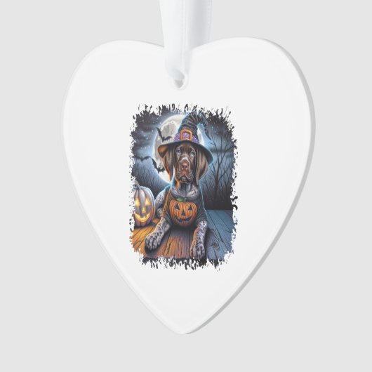 Pointer Dog Halloween Square Ornament (Vorderseite)