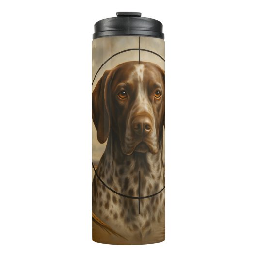 Pointer Dog in Jagdszene Thermosbecher (Vorderseite)