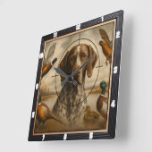 Pointer Dog Jagducken Fasane Quadratische Wanduhr (Winkel)