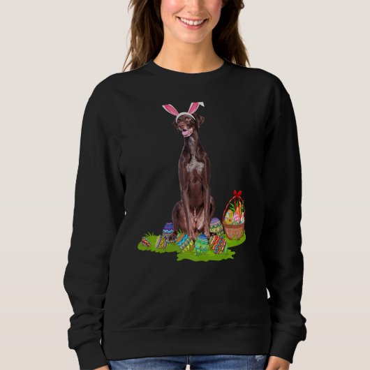 Pointer Dog Ostereier Jagd Bunny Pointer Dog E Sweatshirt (Vorderseite)