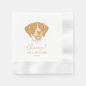 Pointer Dog Personalisiert Cheers Serviette (Vorderseite)