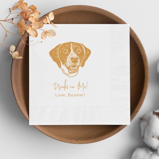 Pointer Dog Personalisiert trinken Serviette