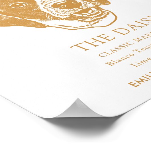 Pointer Dog Personalisierte Hochzeitstitel Drink Poster (Ecke)