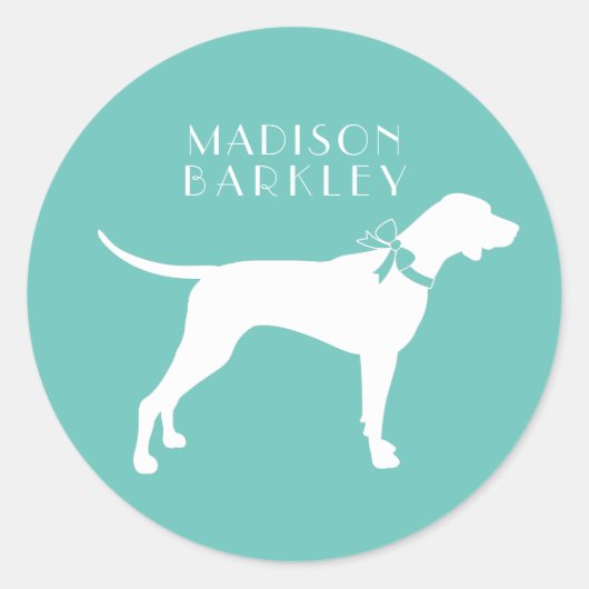 Pointer Dog Puppy English Setter Runder Aufkleber (Vorderseite)