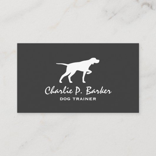 Pointer Dog Silhouette Business Card Visitenkarte (Vorderseite)