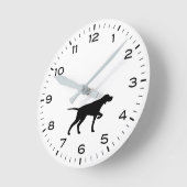 Pointer Dog Silhouette mit Stunden und Minuten Runde Wanduhr (Winkel)