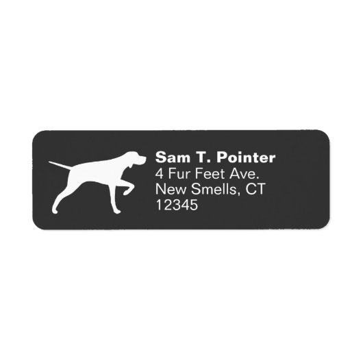 Pointer Dog Silhouette Rücksendeadressen-Aufkleber (Vorne)