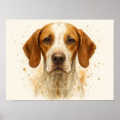 Pointer Dog Watercolor Portrait Poster (Vorne)