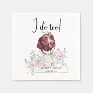 Pointer Dog Wedding Cocktail Napkins Serviette