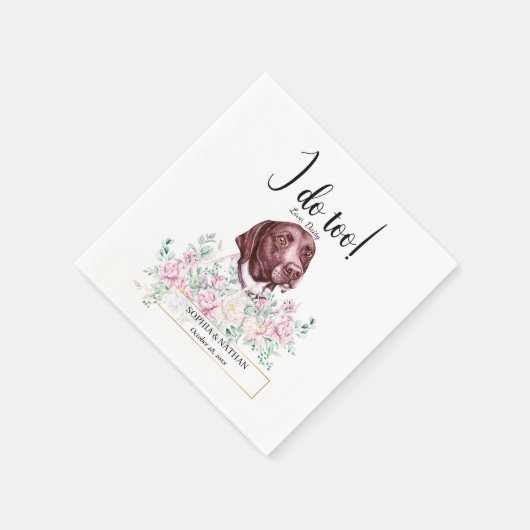 Pointer Dog Wedding Cocktail Napkins Serviette (Ecke)