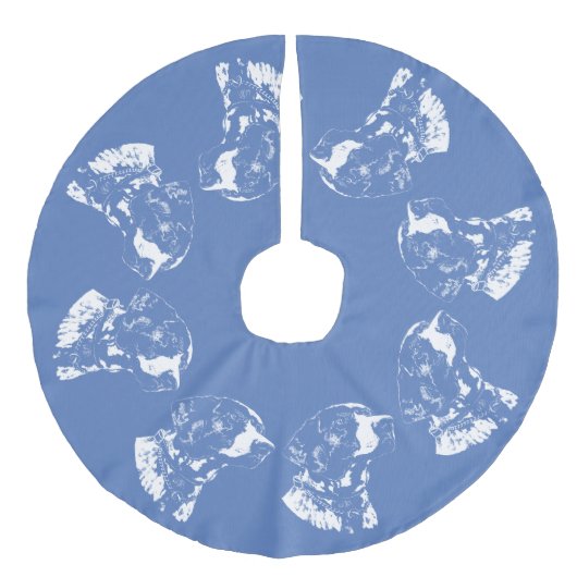 Pointer Dog Weihnachtsbaum Rock Dog Tree Skirts Leinenimitat Weihnachtsbaumdecke (Vorderseite)