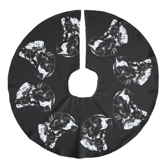 Pointer Dog Weihnachtsbaum Rock Dog Tree Skirts Leinenimitat Weihnachtsbaumdecke (Vorderseite)