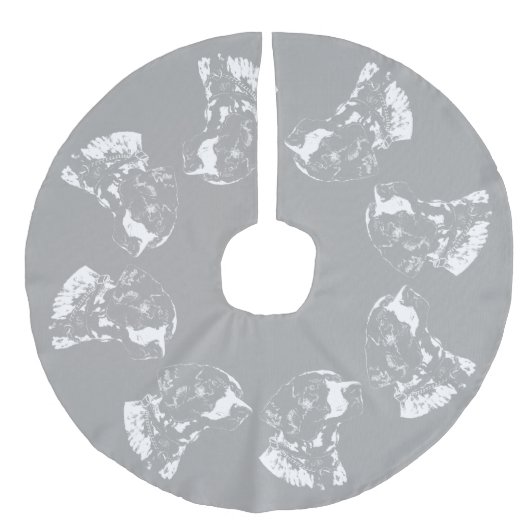 Pointer Dog Weihnachtsbaum Rock Dog Tree Skirts Leinenimitat Weihnachtsbaumdecke (Vorderseite)