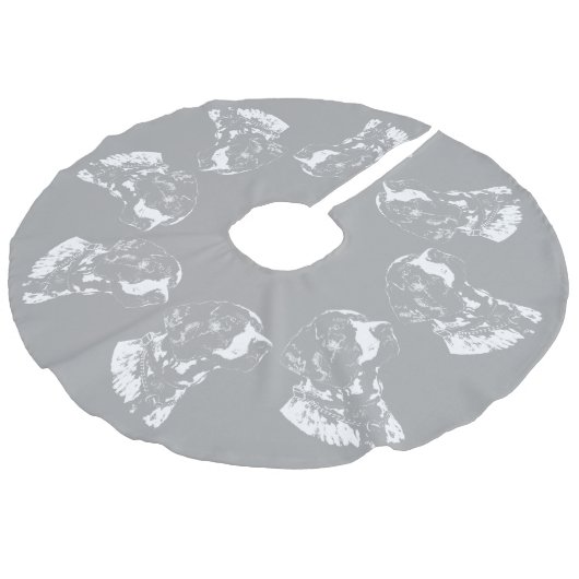 Pointer Dog Weihnachtsbaum Rock Dog Tree Skirts Leinenimitat Weihnachtsbaumdecke (Schrägansicht)