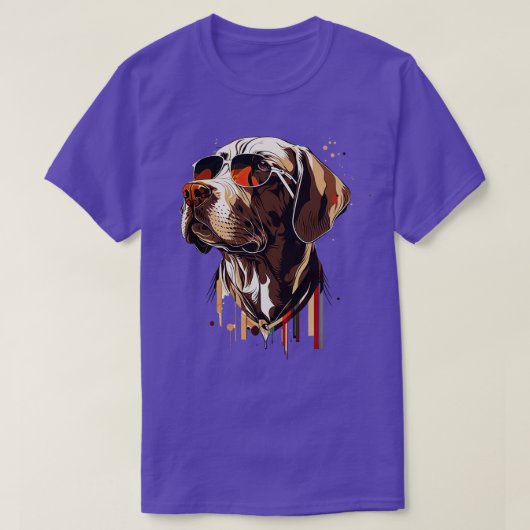 Pointer-Hund mit Sonnenbrille 2 T-Shirt (Design vorne)