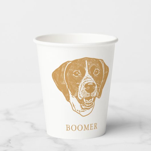 Pointer Hund Personalisiert Zeichnend Hand Pappbecher (Rückseite)
