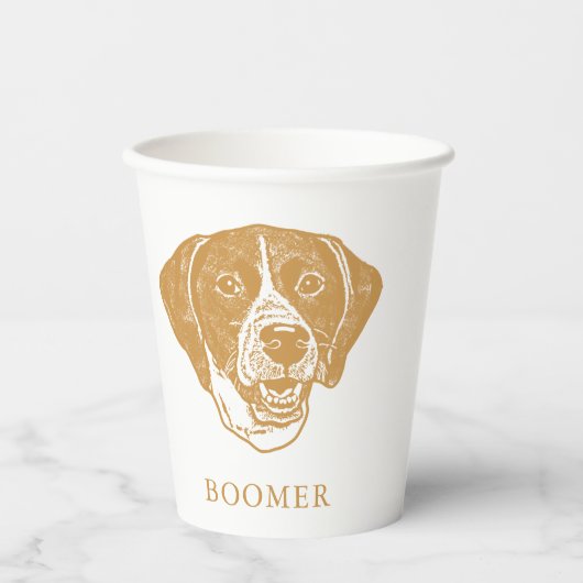 Pointer Hund Personalisiert Zeichnend Hand Pappbecher (Vorderseite)