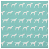 Pointer Hund Silhouette Haustier Aquamarin Stoff (Muster)