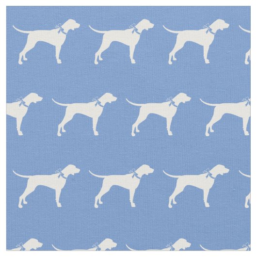 Pointer Hund Silhouette Pet Light Blue Stoff (Nahaufnahme)
