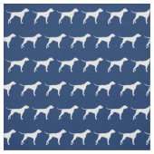 Pointer Hund Silhouette Pet Navy Blue Stoff (Muster)