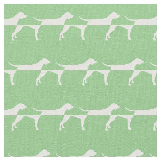 Pointer Hund Silhouette Pet Sage Green Stoff (Nahaufnahme)