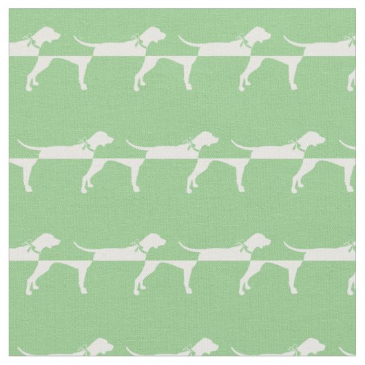 Pointer Hund Silhouette Pet Sage Green Stoff (Nahaufnahme)